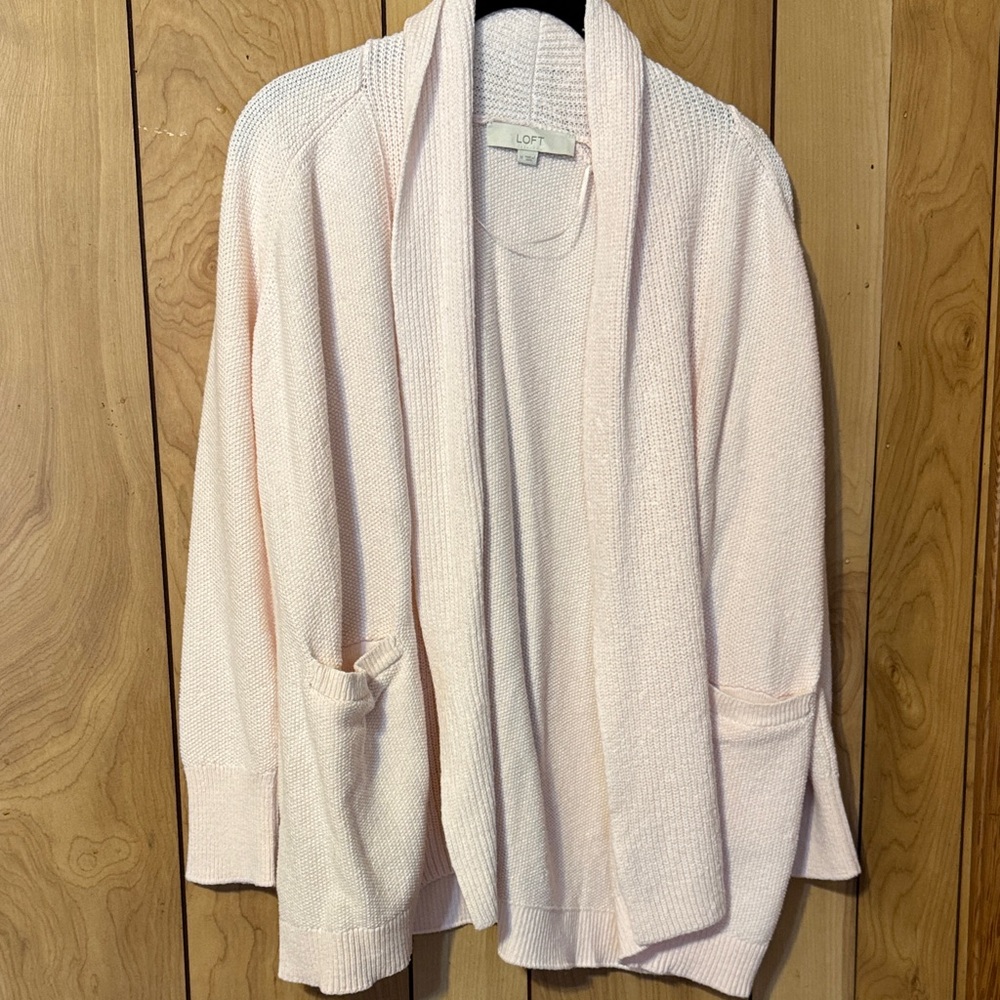 LOFT Women's Light Pink Cardigan